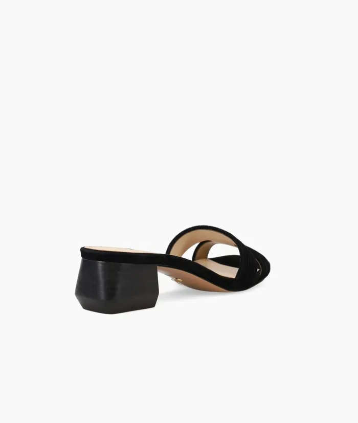 Pelle Moda Inina Slide 8211 Black Black Kid Suede Women Low Heels Pelle Moda Inina Slide 8211 Black Black Kid Suede Women Low Heels
