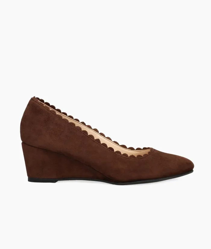 Pelle Moda Kizmet Wedge 8211 Chocolate Chocolate Kid Suede Women Wedges