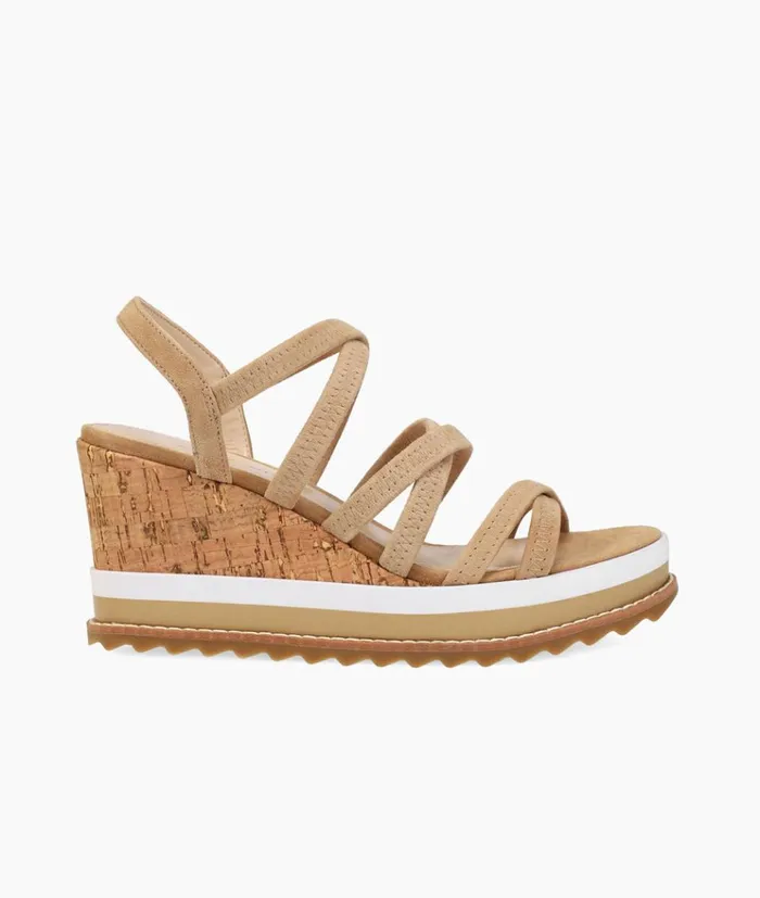 Pelle Moda Meena Wedge 8211 Latte Latte Kid Suede Women Wedges