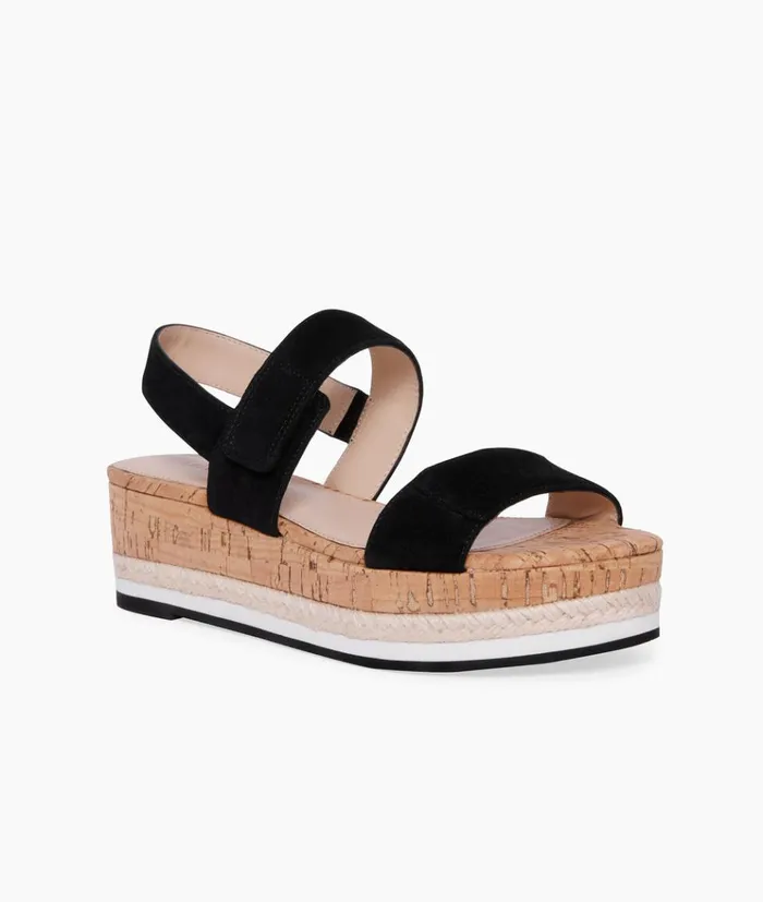 Pelle Moda Potter Wedge 8211 Black Black Kid Suede Women Sandals Pelle Moda Potter Wedge 8211 Black Black Kid Suede Women Sandals