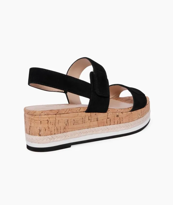Pelle Moda Potter Wedge 8211 Black Black Kid Suede Women Sandals Pelle Moda Potter Wedge 8211 Black Black Kid Suede Women Sandals