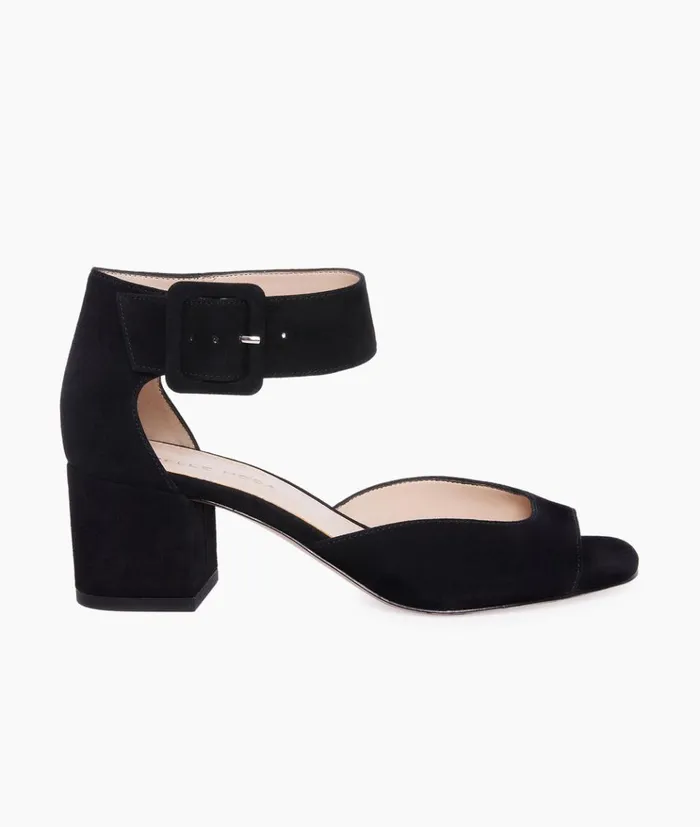Pelle Moda Uliss Low Heel 8211 Black Black Kid Suede Women Low Heels
