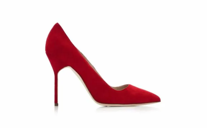 Pumps Women Manolo Blahnik BBRed Suede Pointed Toe Pumps Pumps Women Manolo Blahnik BBRed Suede Pointed Toe Pumps