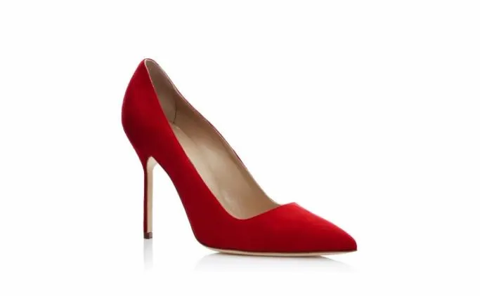 Pumps Women Manolo Blahnik BBRed Suede Pointed Toe Pumps Pumps Women Manolo Blahnik BBRed Suede Pointed Toe Pumps