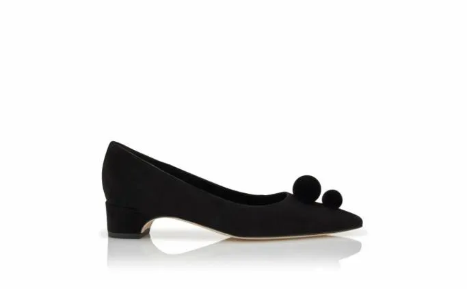 Pumps Women Manolo Blahnik PIERABABlack Suede Pom Pom Detail Pumps Pumps Women Manolo Blahnik PIERABABlack Suede Pom Pom Detail Pumps
