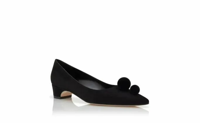 Pumps Women Manolo Blahnik PIERABABlack Suede Pom Pom Detail Pumps Pumps Women Manolo Blahnik PIERABABlack Suede Pom Pom Detail Pumps
