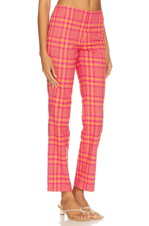 Rodeo Pant Pink and Orange Plaid Women Lovers and Friends Pants