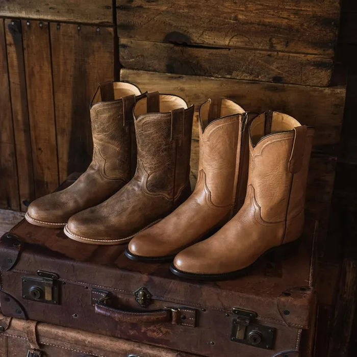 Ropers Men Stetson Puncher Boots Tan