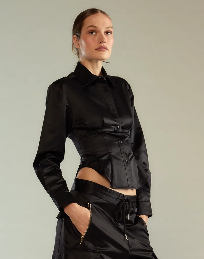 S Cargo Shirt 8211 Black Women Cynthia Rowley Tops