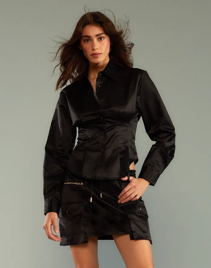 S Cargo Shirt 8211 Black Women Cynthia Rowley Tops