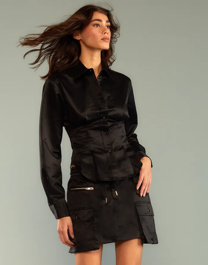 S Cargo Shirt 8211 Black Women Cynthia Rowley Tops