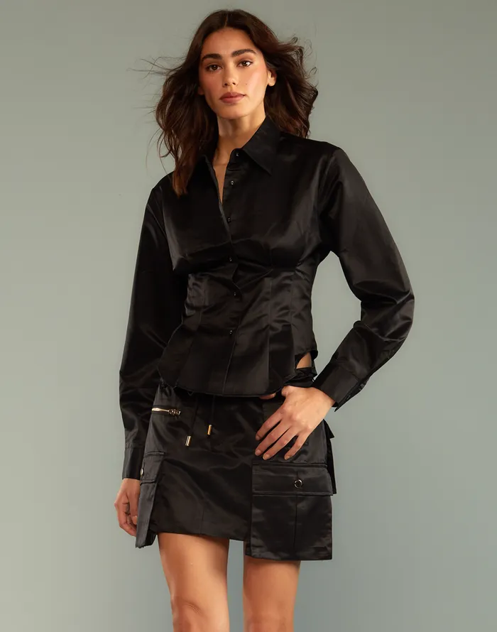 S Cargo Shirt 8211 Black Women Cynthia Rowley Tops