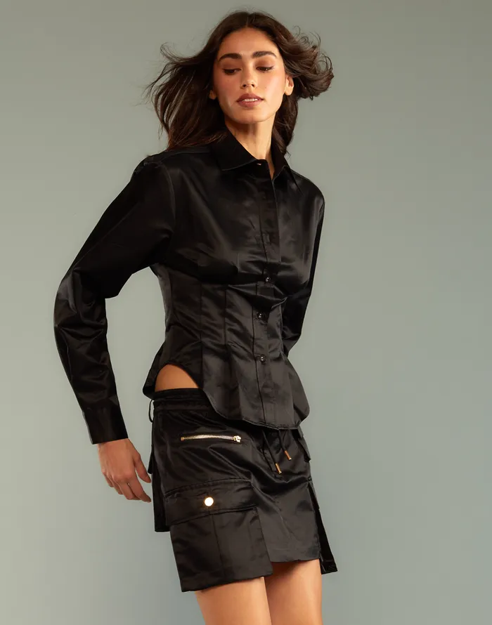 S Cargo Shirt 8211 Black Women Cynthia Rowley Tops