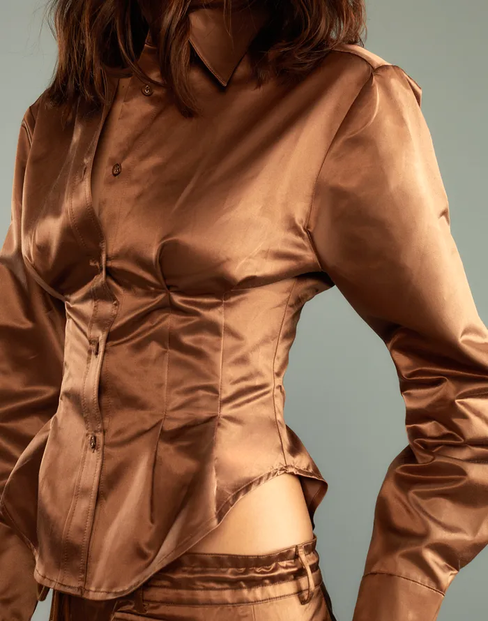 S Cargo Shirt 8211 Brown Women Cynthia Rowley Tops