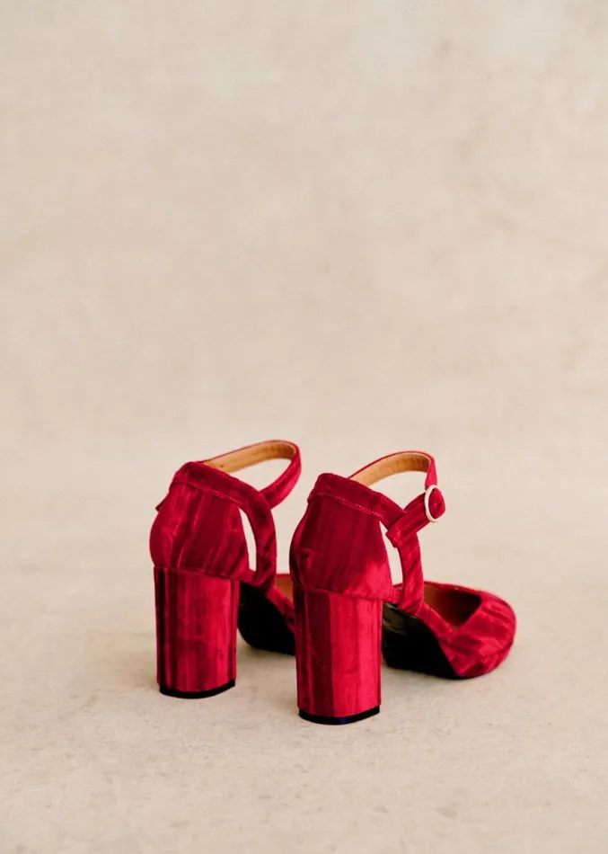 Szane Babies Ballerinas and Pumps Womens Katie Babies Red Pleated Velvet