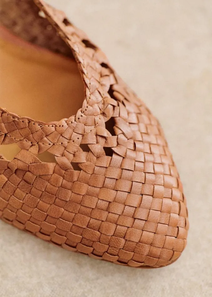 Szane Babies Ballerinas and Pumps Womens Low Anya Ballerinas Camel Smooth Braid