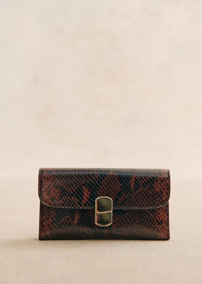 Szane Bags Womens Large Milo Wallet Brown Python Print