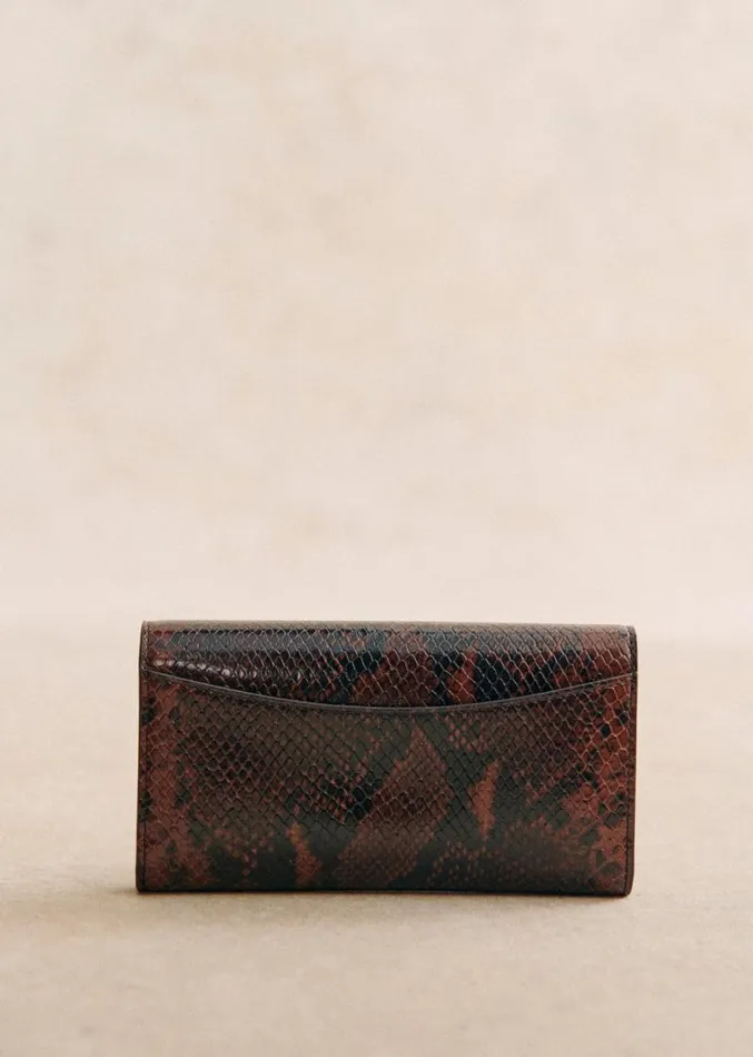 Szane Bags Womens Large Milo Wallet Brown Python Print