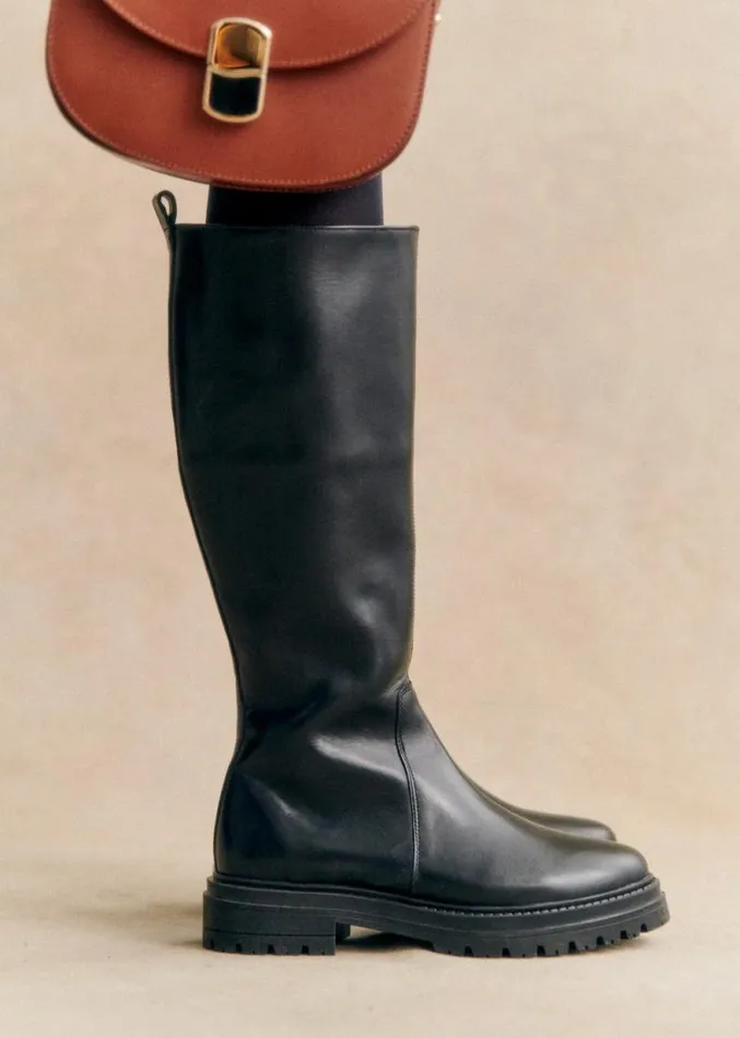 Szane Boots and Thigh High Boots Womens Low Libby Boots Smooth Black