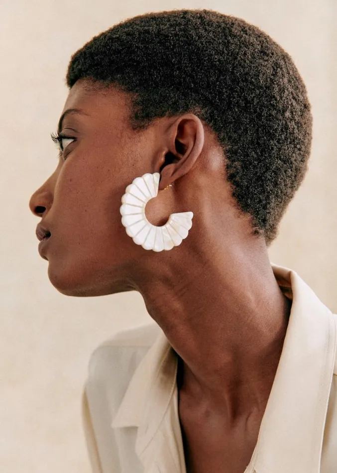 Szane Earrings Womens Sandy Earrings Ecru