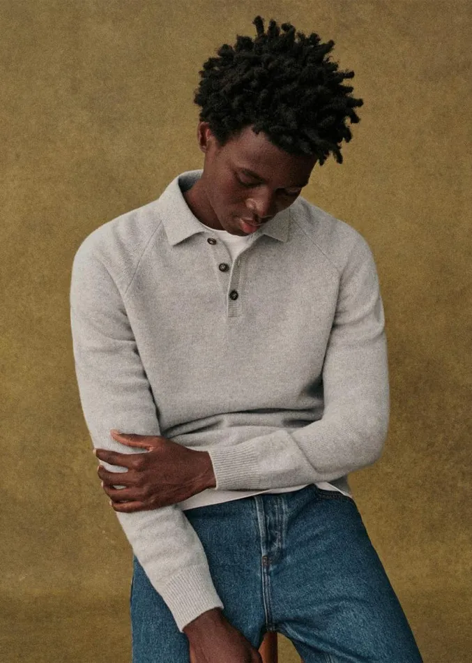 Szane Knitwear Mens Moreno Sweater Light Grey