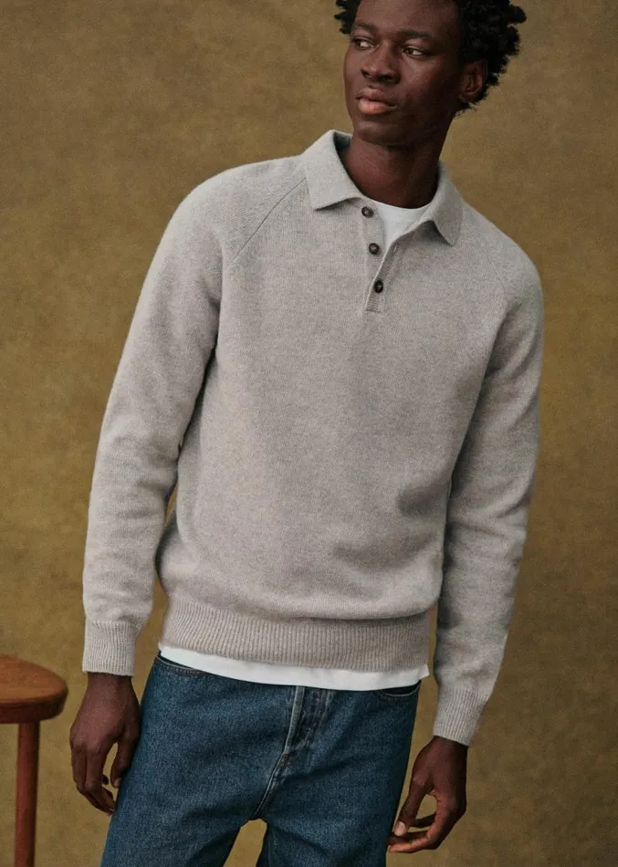 Szane Knitwear Mens Moreno Sweater Light Grey
