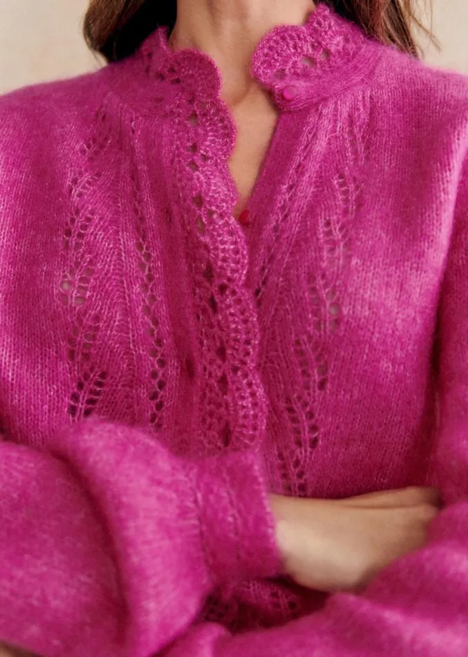 Szane Knitwear Womens Angie Cardigan 8211 Pink Creation Fuchsia
