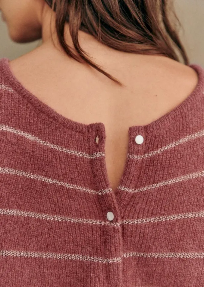 Szane Knitwear Womens Gaspard Cardigan Dark Rosewood Gold