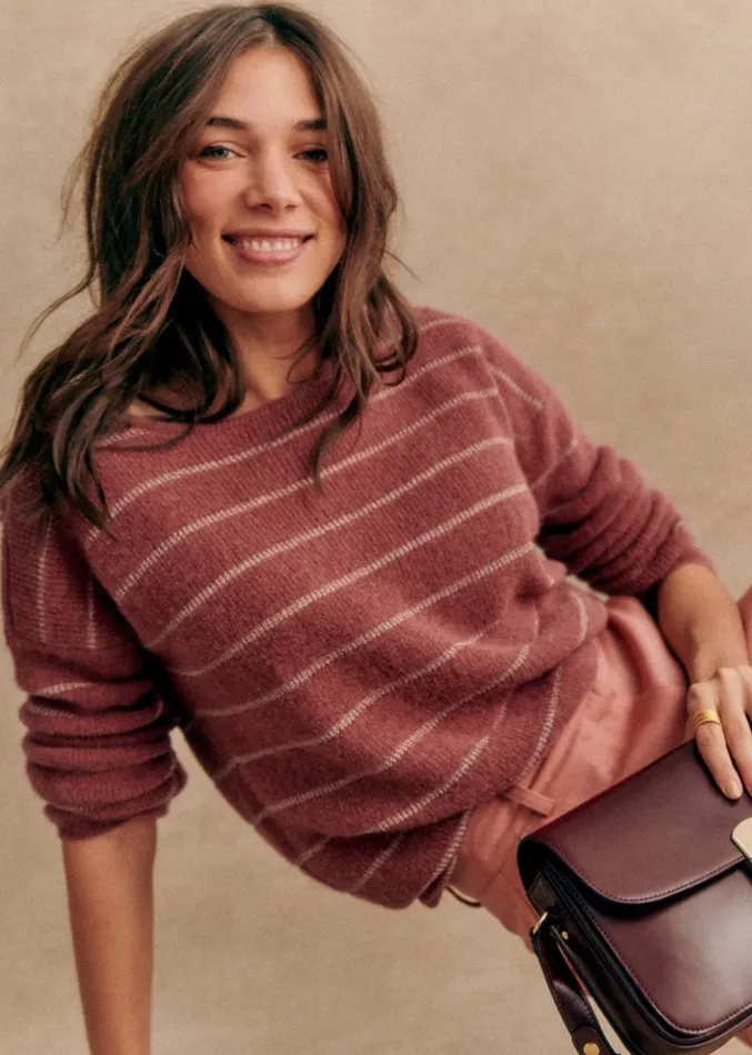 Szane Knitwear Womens Gaspard Cardigan Dark Rosewood Gold