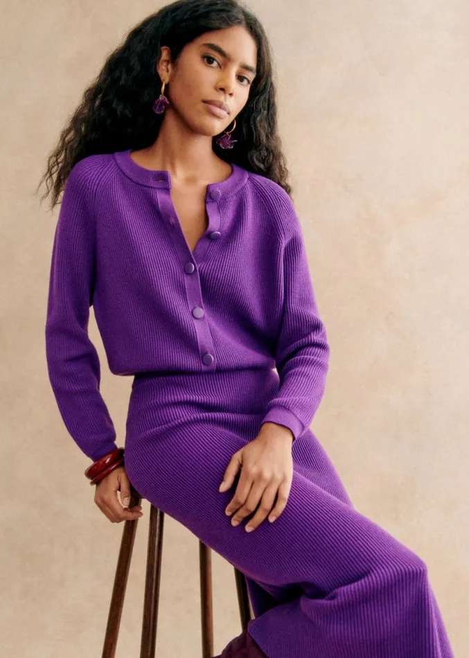 Szane Knitwear Womens Sonnie Cardigan Purple