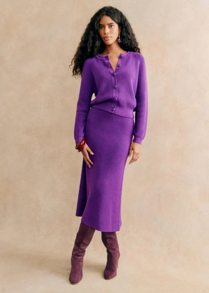 Szane Knitwear Womens Sonnie Cardigan Purple