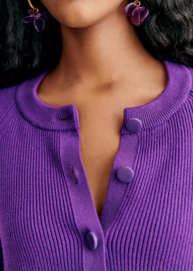 Szane Knitwear Womens Sonnie Cardigan Purple