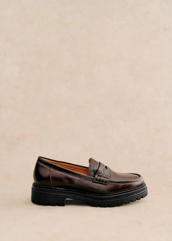 Szane Loafers and Sneakers Womens Albane Loafers Glossy Burgundy