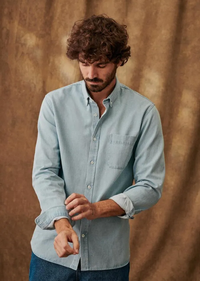 Szane Shirts Mens Miles Shirt Faded Denim