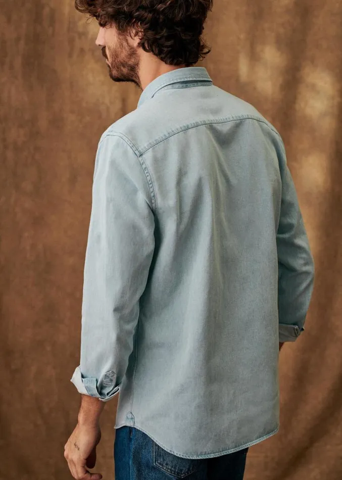 Szane Shirts Mens Miles Shirt Faded Denim