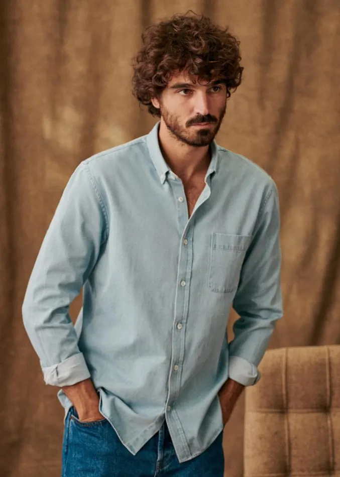 Szane Shirts Mens Miles Shirt Faded Denim