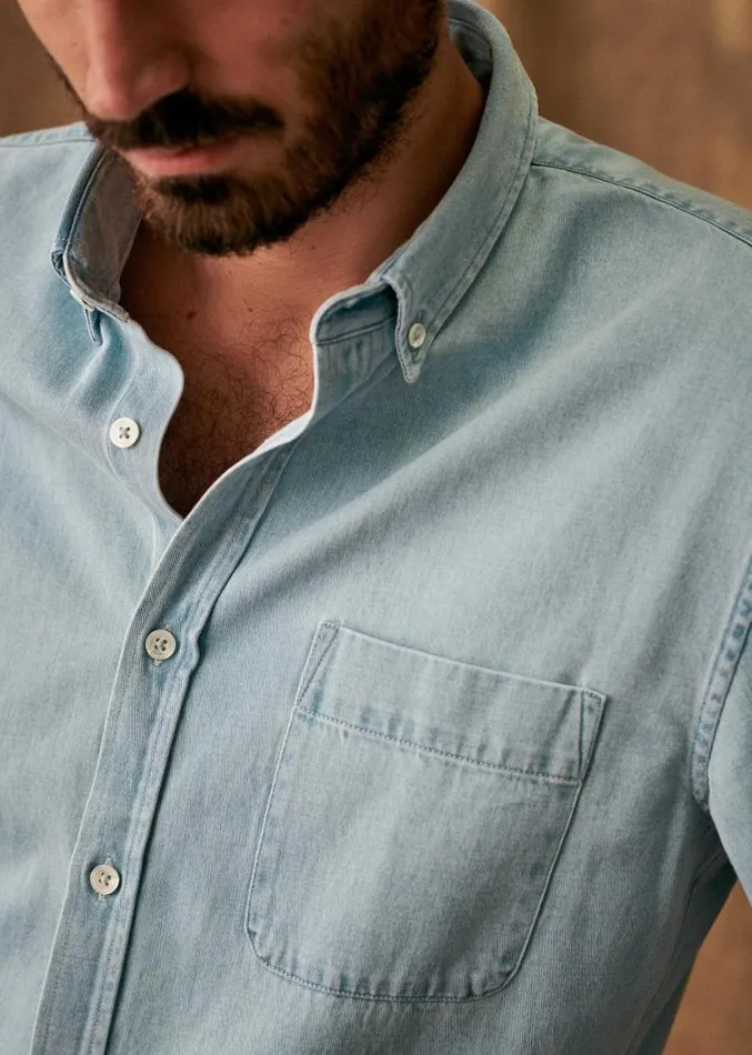 Szane Shirts Mens Miles Shirt Faded Denim