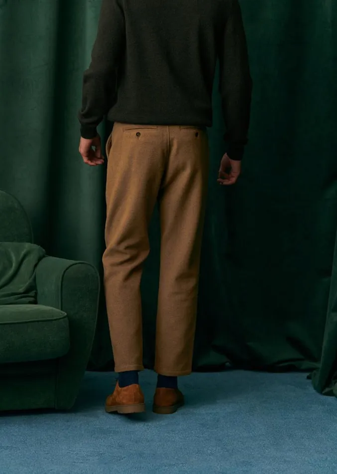 Szane Trousers Mens Bergame Straight Pants Camel
