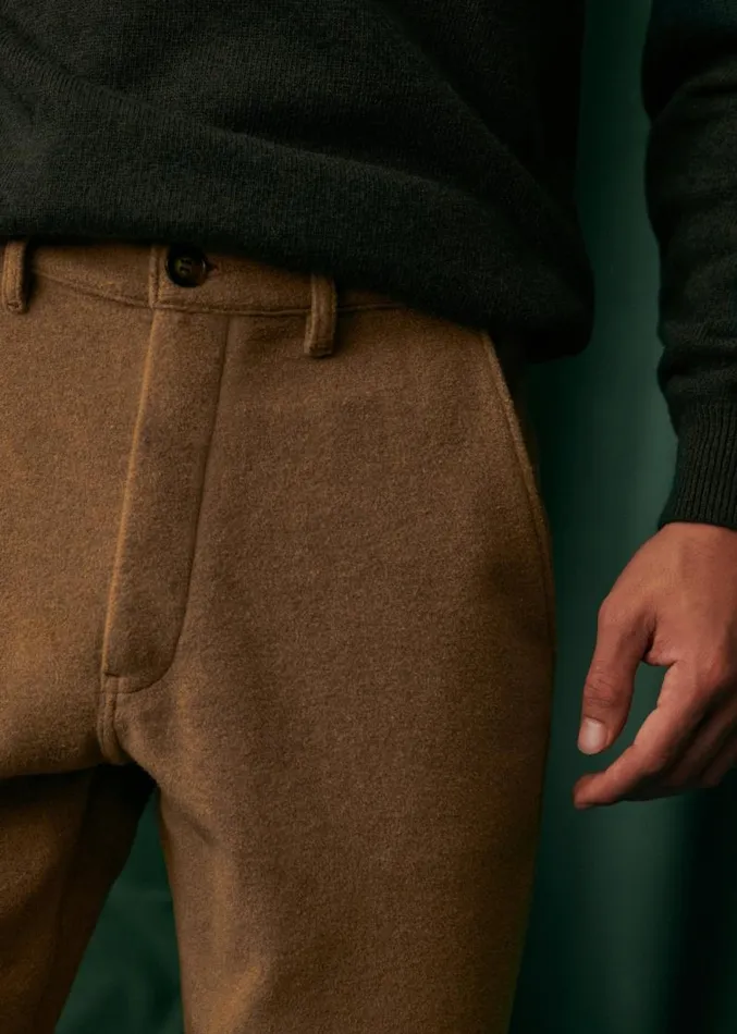 Szane Trousers Mens Bergame Straight Pants Camel