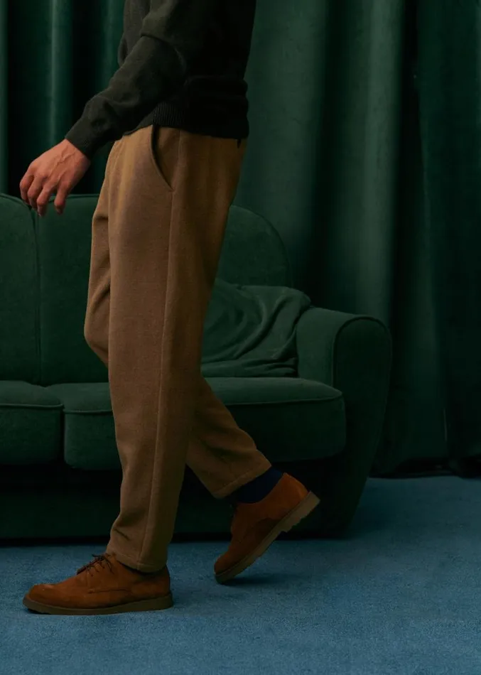 Szane Trousers Mens Bergame Straight Pants Camel