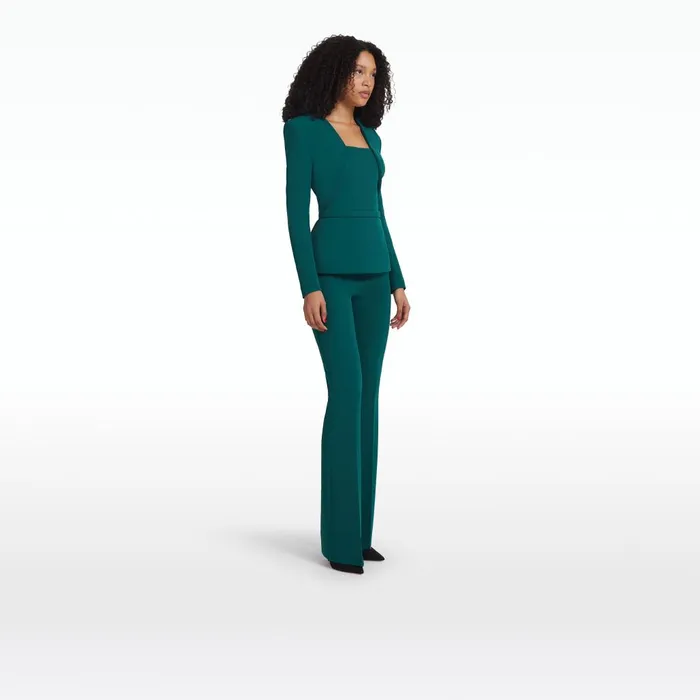 Safiyaa Alexa Alpine Green Trousers Women Trousers