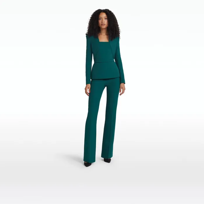 Safiyaa Alexa Alpine Green Trousers Women Trousers
