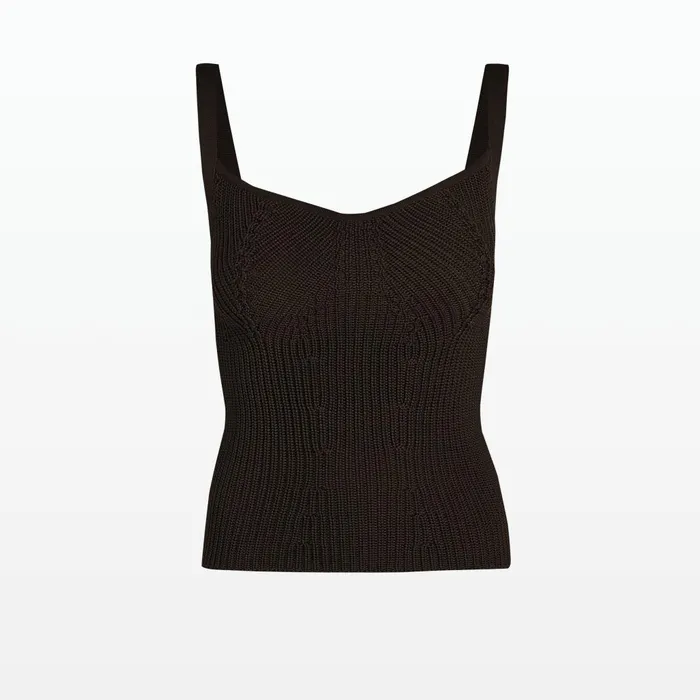 Safiyaa Amal Dark Mocha Crochet Top Women Tops