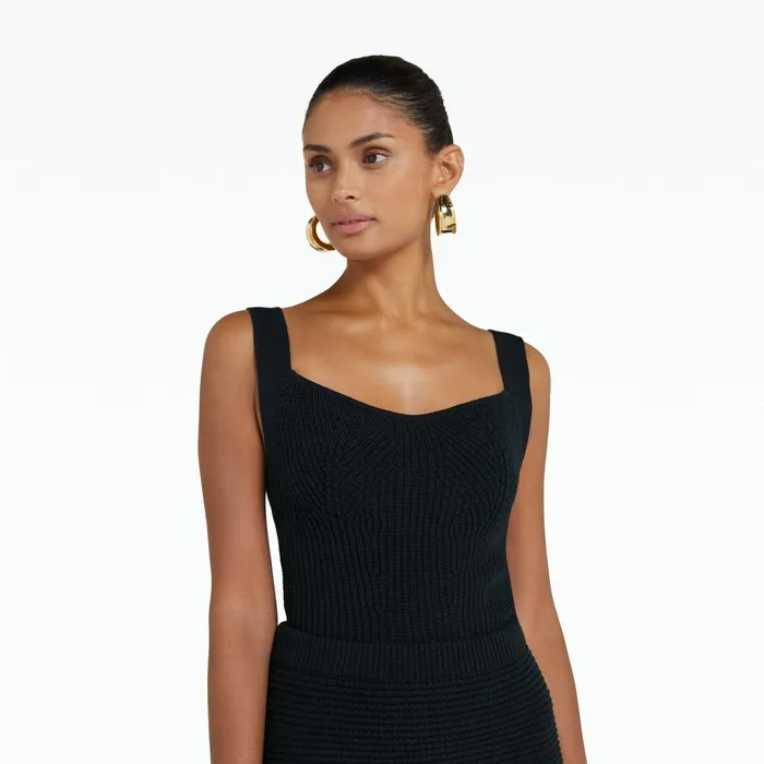 Safiyaa Amal Navy Crochet Top Women Tops