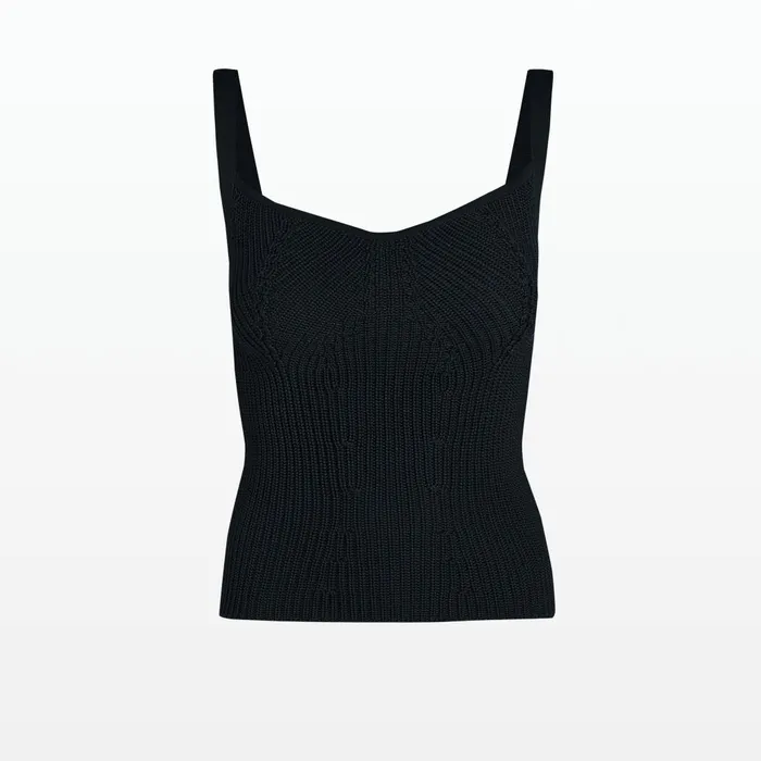 Safiyaa Amal Navy Crochet Top Women Tops