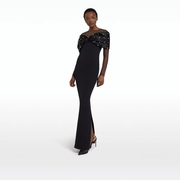 Safiyaa Ami Black Long Dress Women Dresses