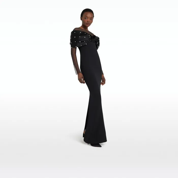 Safiyaa Ami Black Long Dress Women Dresses