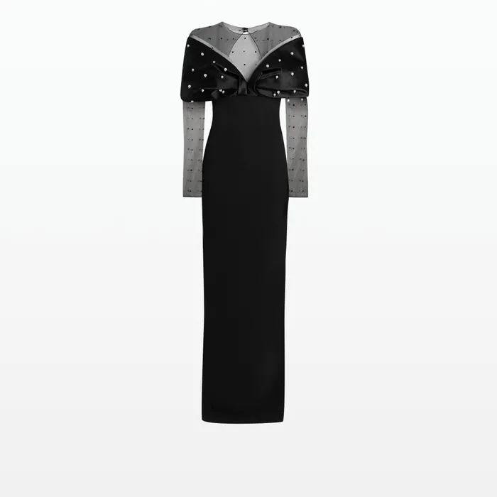 Safiyaa Ami Black Long Dress Women Dresses