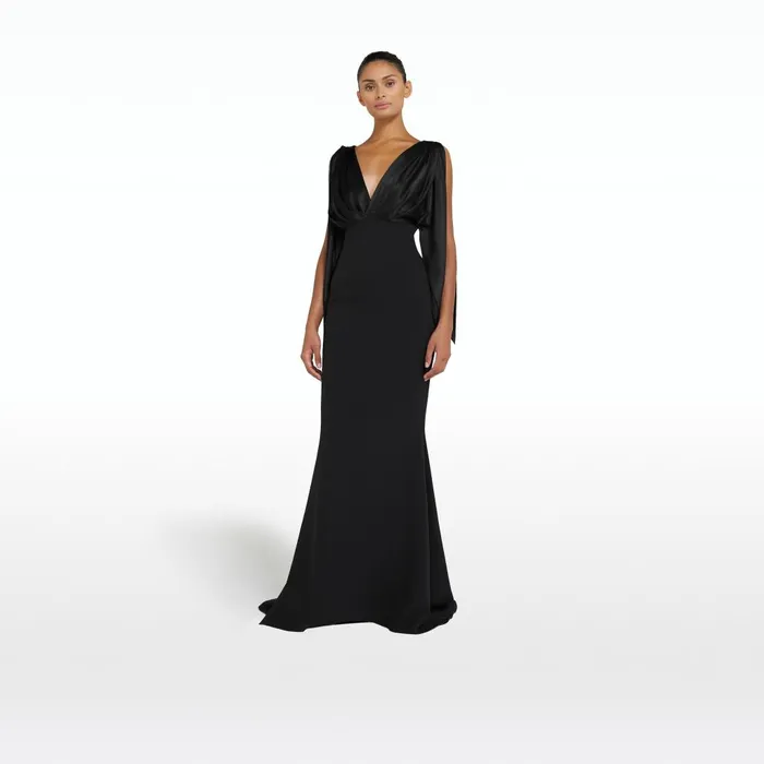 Safiyaa Amina Black Long Dress Women Dresses