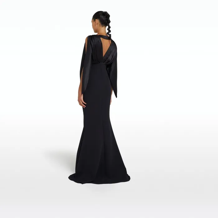Safiyaa Amina Black Long Dress Women Dresses